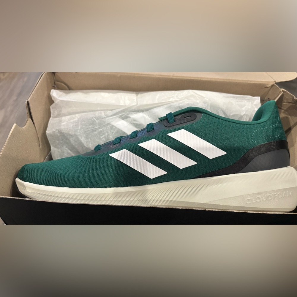 Adidas Men's Teal and White Sneakers